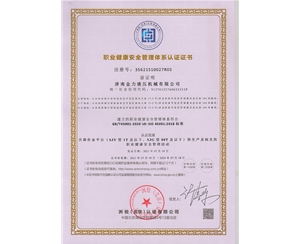 職業(yè)健康安全管理體系認(rèn)證證書